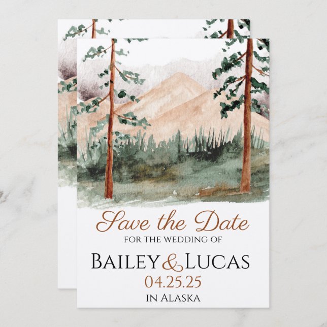 Bergblick Save the Date (Vorne/Hinten)