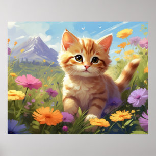 *~* Bergblumen Kitty 5:4  Kätzchen Katze AP68 Poster