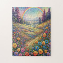 Bergblumen Regenbogen Puzzle