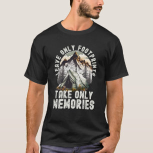Bergcamping Hinterlasse nur Fußspuren T-Shirt