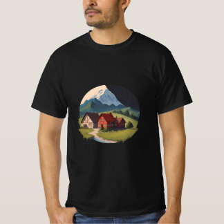 Bergdorf Nacht und Aussicht T-Shirt