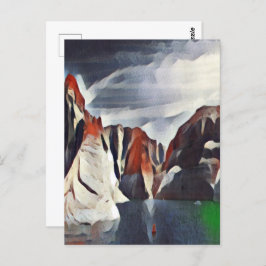 BERGE ABSTRAKTE NATURSCHUTZ POSTKARTE