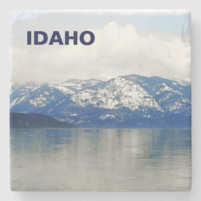 Berge am See Steinuntersetzer (Vorderseite)