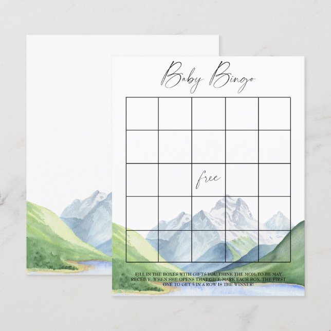 Berge - Baby-Bingo-Spiel (Vorne/Hinten)