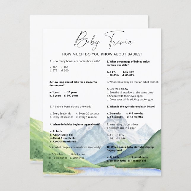 Berge - Baby Trivia (Vorne/Hinten)