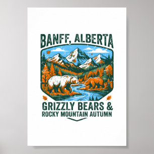 Berge Banff Alberta Grizzlybären Berg Herbst Poster