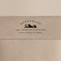 Berge & Bäume Rustikale Familienname Rücksendeadre