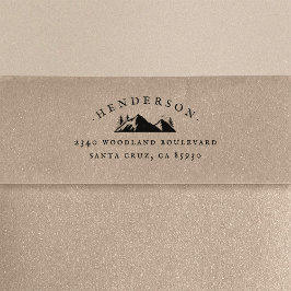 Berge & Bäume Rustikale Familienname Rücksendeadre Permastempel