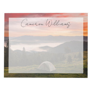 Berge   Camping Nebeliger Sonnenaufgang Notizblock