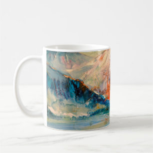 Berge, Canyon. Berggipfel, Grat, ein Berg Kaffeetasse