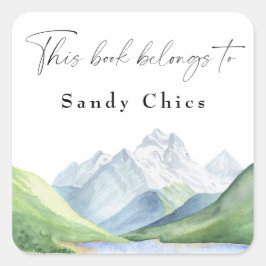 Berge - dieses Buch gehört Quadratischer Aufkleber