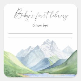 Berge - Erste Bibliothek des Babys Quadratischer Aufkleber
