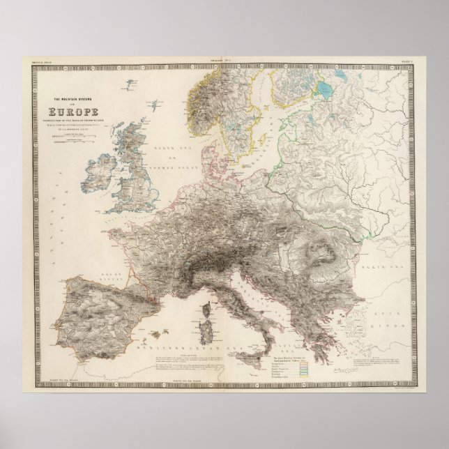 Berge Europas Poster (Vorne)