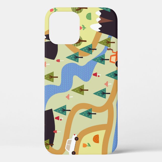 Berge, Flüsse, Wald, Autokomuster. Case-Mate iPhone Hülle (Rückseite)