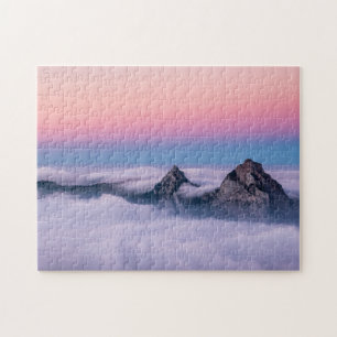 Berge Fronalpine Schweiz Rosa Himmel Puzzle