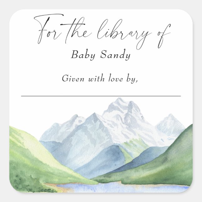 Berge - für die Bibliothek Quadratischer Aufkleber (Vorderseite)