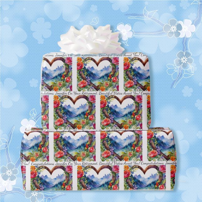 Berge für Text und Namen personalisieren Geschenkpapier (Von Creator hochgeladen)