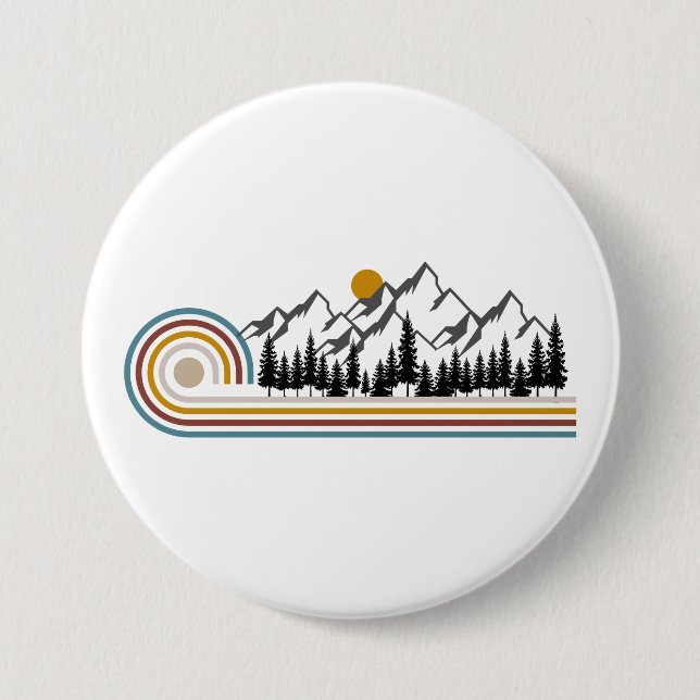 Berge Grafik Geschenk Button (Vorderseite)