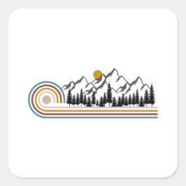 Berge Grafik Geschenk Quadratischer Aufkleber
