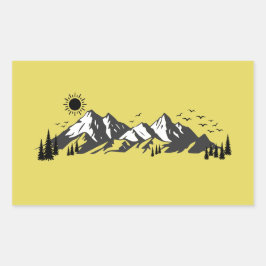 Berge Grafik Rechteckiger Aufkleber