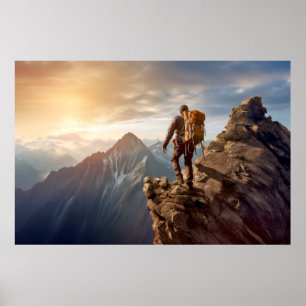 Berge Herausforderung Outdoor Abenteuer Erleben Poster