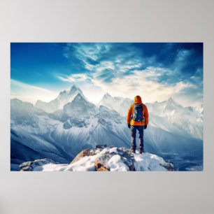 Berge Herausforderung Outdoor Abenteuer Erleben Poster