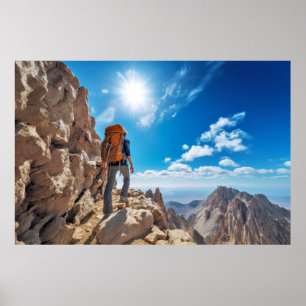 Berge Herausforderung Outdoor Abenteuer Erleben Poster