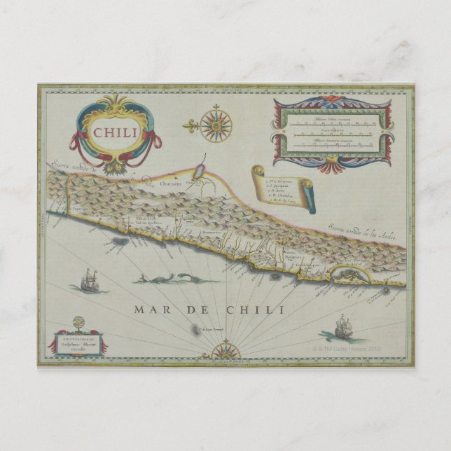 Berge im Chile Postkarte (Vorderseite)