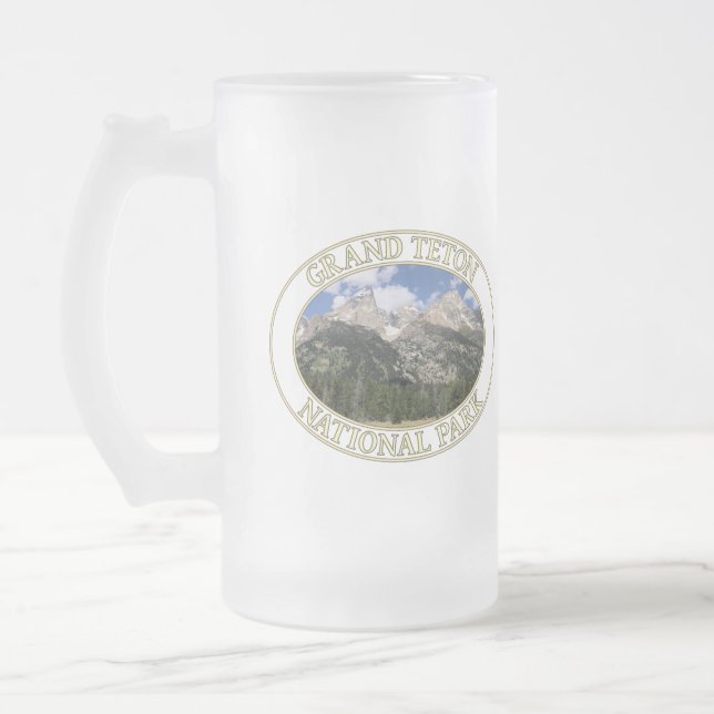 Berge im Grand Teton Nationalpark in Wyoming Mattglas Bierglas (Links)