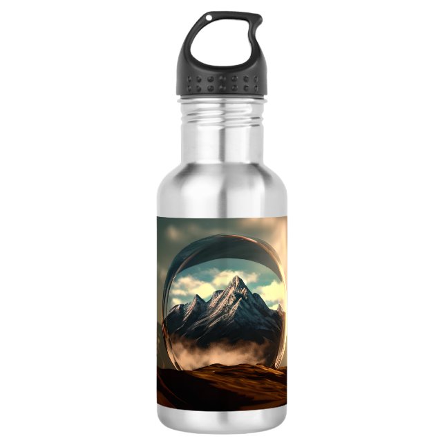 Berge in einer Blasen-Globe Edelstahlflasche (Vorderseite)