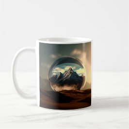 Berge in einer Blasen-Globe Kaffeetasse