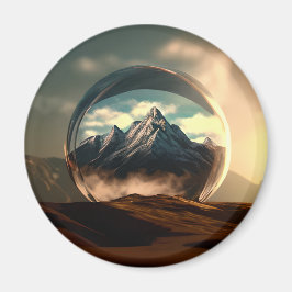 Berge in einer Blasen-Globe Magnet