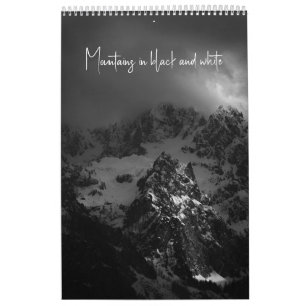 Berge in Schwarz-Weiß-Foto Kalender