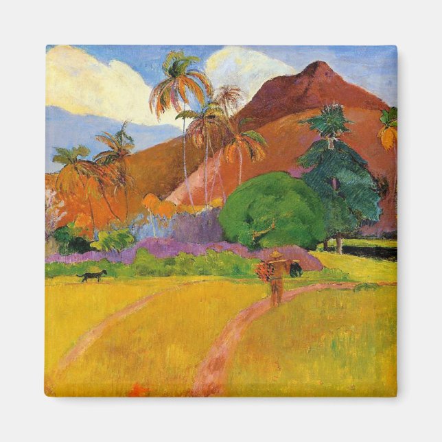 'Berge in Tahiti' - Paul Gauguin Magnet (Vorne)
