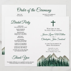 Berge & Kiefer DIY-Faltblatt Katholisches Hochzeit