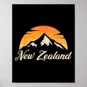 Berge Kiwi Rugby Fan Geschenk Neuseeland  Poster