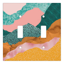 Berge, Landschaft, Collage, dunkle Grüntöne, Rost,