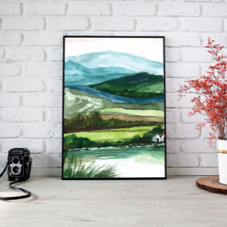 Berge Landschaft Landschaft Kunst, Dichtung und Mu Leinwanddruck