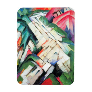 Berge (Landschaft) von Franz Marc, Vintage Kunst Magnet