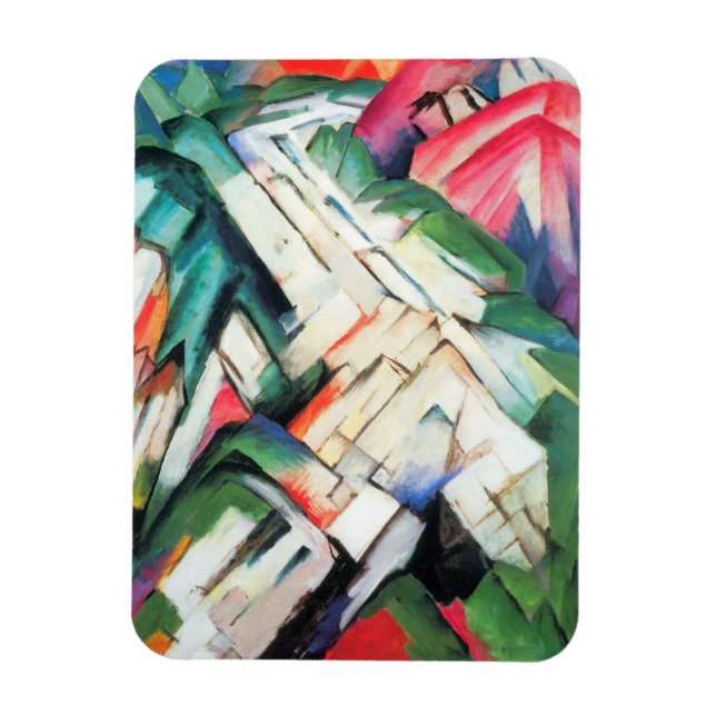 Berge (Landschaft) von Franz Marc, Vintage Kunst Magnet (Vertikal)