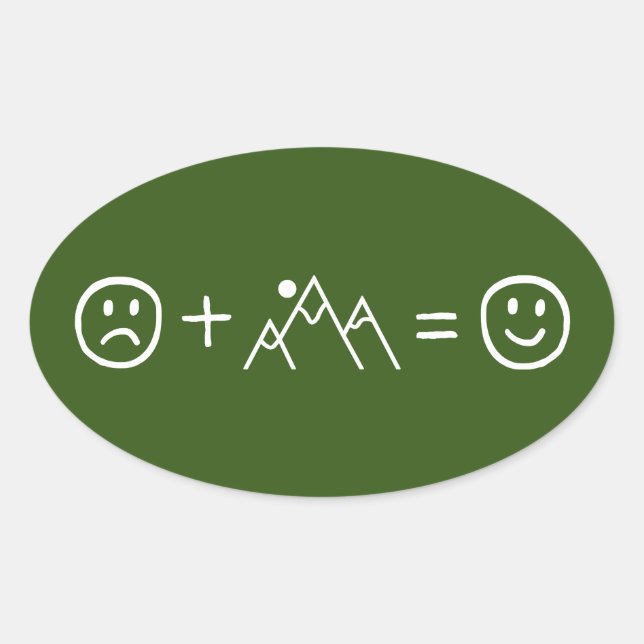 Berge machen glücklich ovaler aufkleber (Vorderseite)