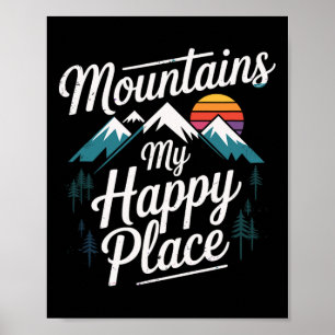 Berge Mein Glücksort Bergpfad Wandern Poster