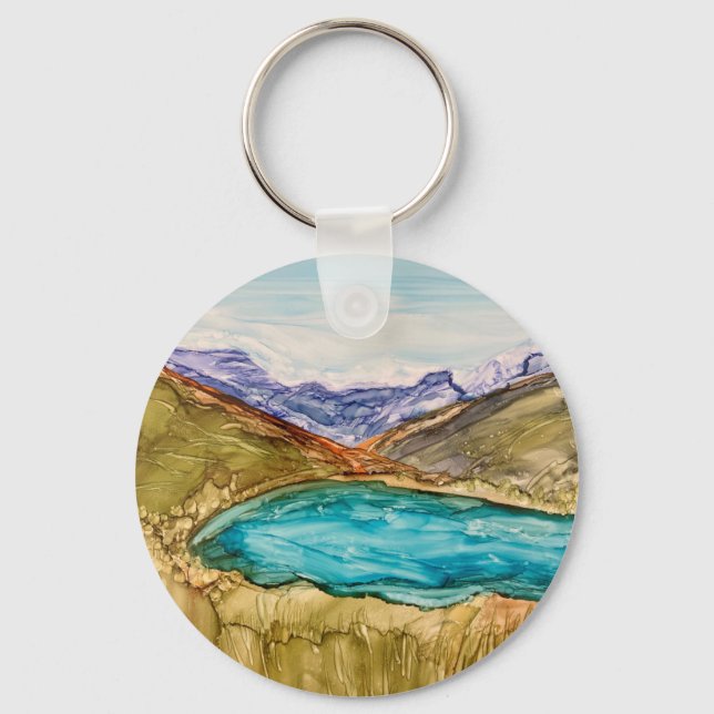 Berge mit See Schlüsselanhänger (Vorderseite)