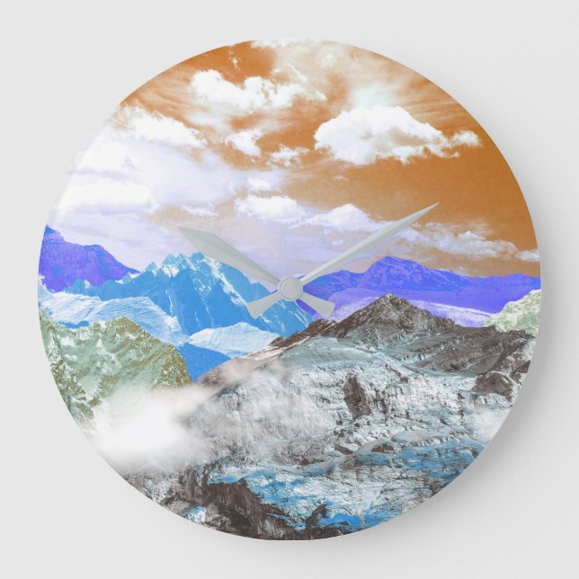 Berge (Montage von Fotos) 2 Große Wanduhr (Vorderseite)