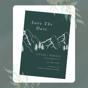 Berge Pine Tree Emerald Foto Save the Date Einladung