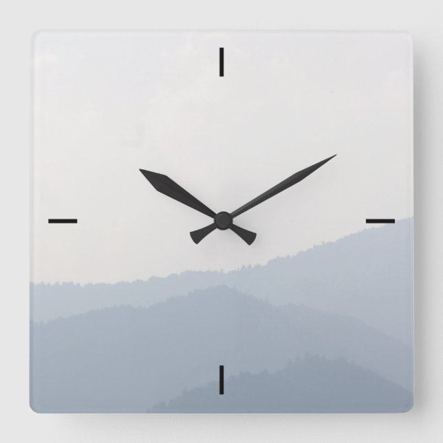 Berge Quadratische Wanduhr (Vorderseite)