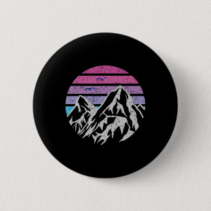 Berge Retro Sonnenuntergang Vintage Grafik Wandern Button