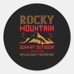 Berge - Rocky Mountain Outdoor Adventure Runder Aufkleber