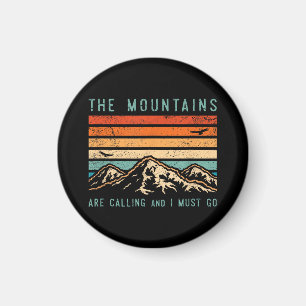 Berge rufen an & ich muss Retro Vintage 80 gehen Magnet