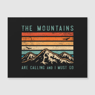 Berge rufen & ich muss Retro-Vintage 80 gehen Magnetkarte